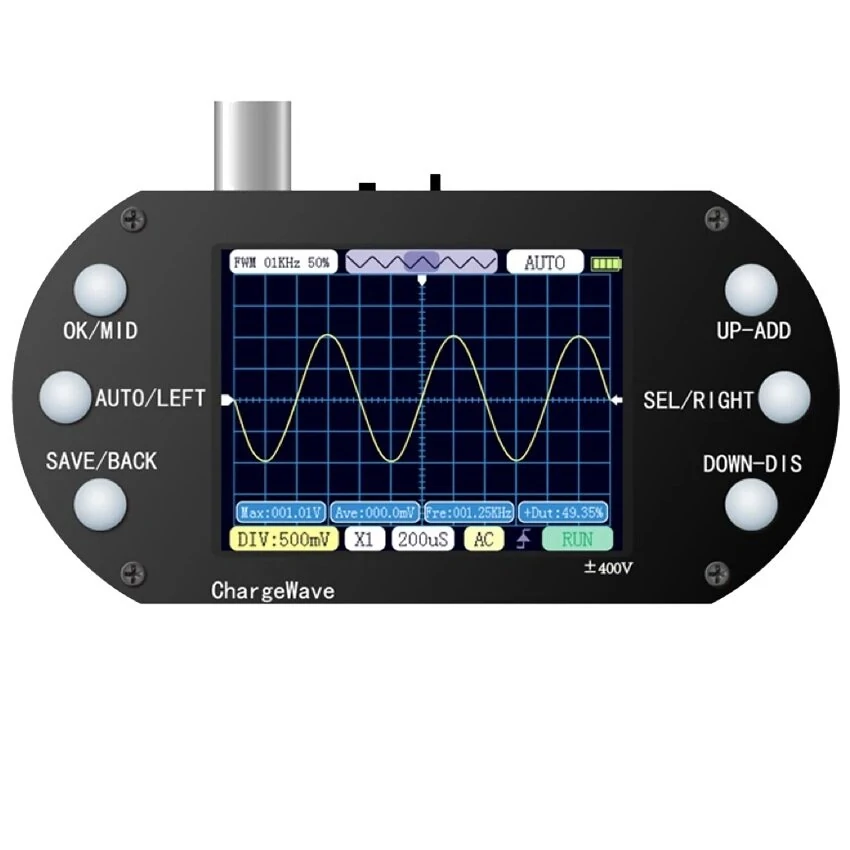 PDS138 Mini Digital Oscilloscope | 2.5MHz Sampling, 200kHz Bandwidth, AUTO PWM