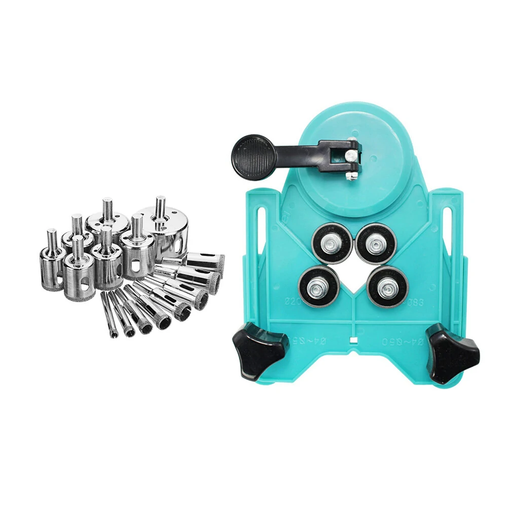 Punch Locator with 3-50mm Diamond Hole Saw Cutter | Glass & Tile Drilling Guide