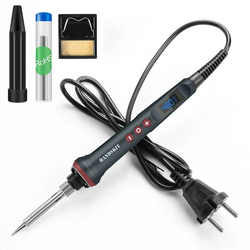 Handskit 90W LED Digital Soldering Iron Kit | Adjustable Temperature 110V/220V | 4 Wire Core Welding Tools