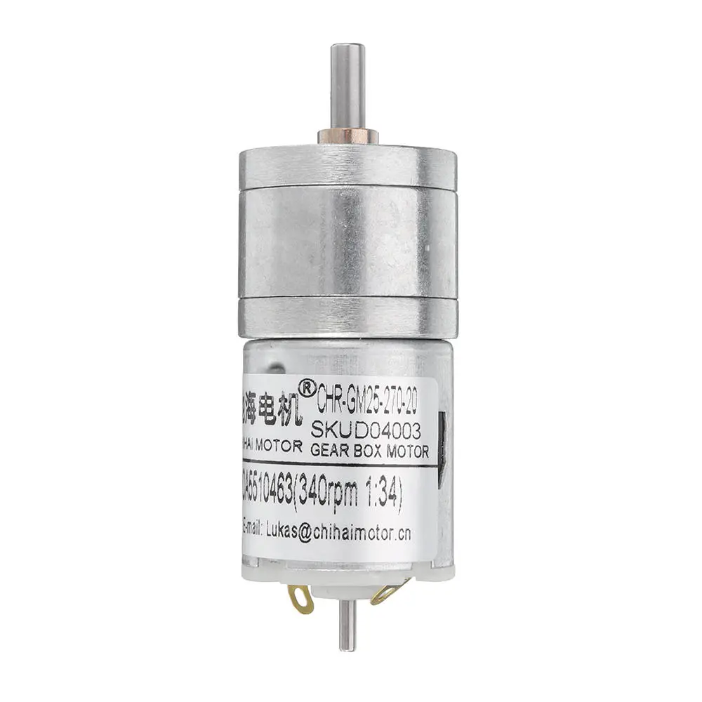 Chihai DC 7.4V Geared Motor - 340rpm or 550rpm Reduction Motor