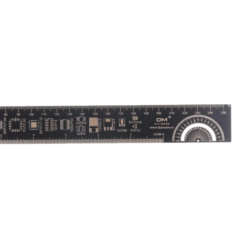 PCB Ruler - 15cm & 25cm Electronic Engineering Measuring Tool | Resistor Capacitor IC Scale
