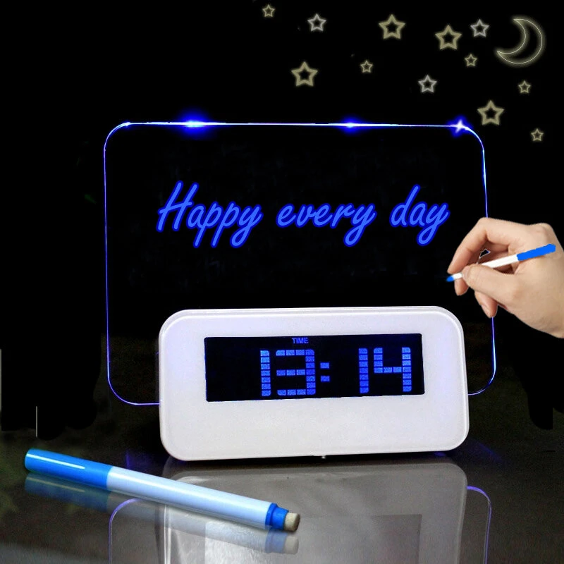 MOSEKO Digital LED Alarm Clock with Calendar - Night Light & USB Cable