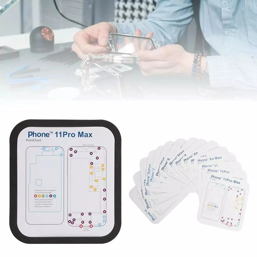 KGX Magnetic Screw Mat | 15-in-1 Guide for iPhone 8 to 11 Pro Max | Memory Figure Pad
