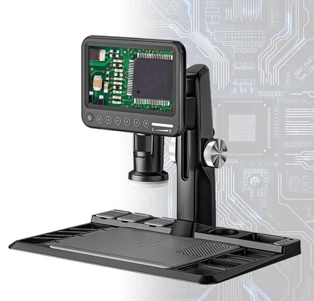 Digital Microscope 1600X | 12MP Camera & 7 Touch LCD | 28 LED Lights & PC Remote