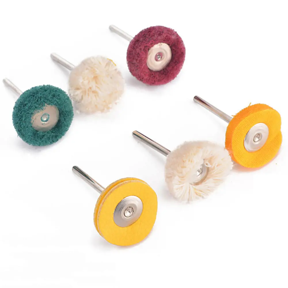 BEST 6Pcs 3mm Shank Wool Felt Buffing Wheel | Abrasive Polishing Brush for Grinding