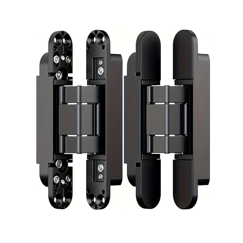 Premium Zinc Alloy Invisible Door Hinges - 6 Inch 180 Degree 3-Way Adjustable | Heavy Duty Anti-Corrosion for Interior & Exterior