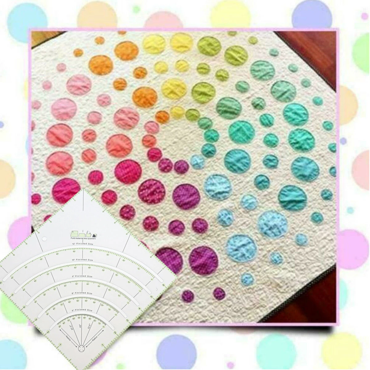 Acrylic Circle Cutter Ruler for Quilting - Multifunctional Fabric & Paper Tool