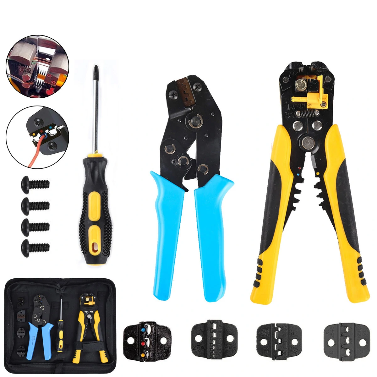 4 in 1 Self-Adjustable Wire Crimper Stripper | Terminal Tool Kit & Pliers