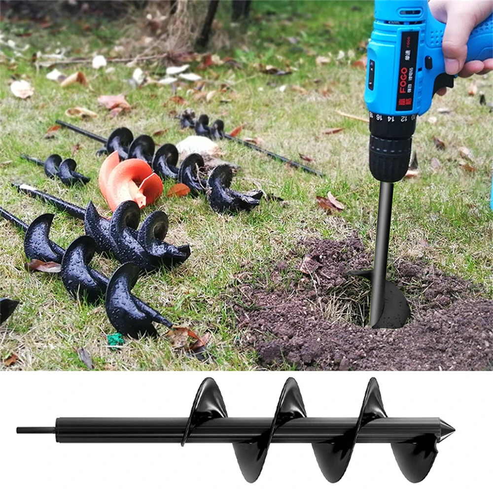Earth Auger Hole Digger - 8cm Diameter Petrol Post Hole Borer - 4 Size Option Garden Tool