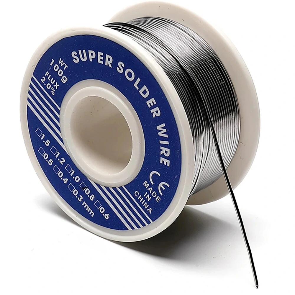 Super Soldering Tin Wire Roll - 0.8mm 20g 50g 100g Rosin Core Solder | 2.0% No-Clean Flux