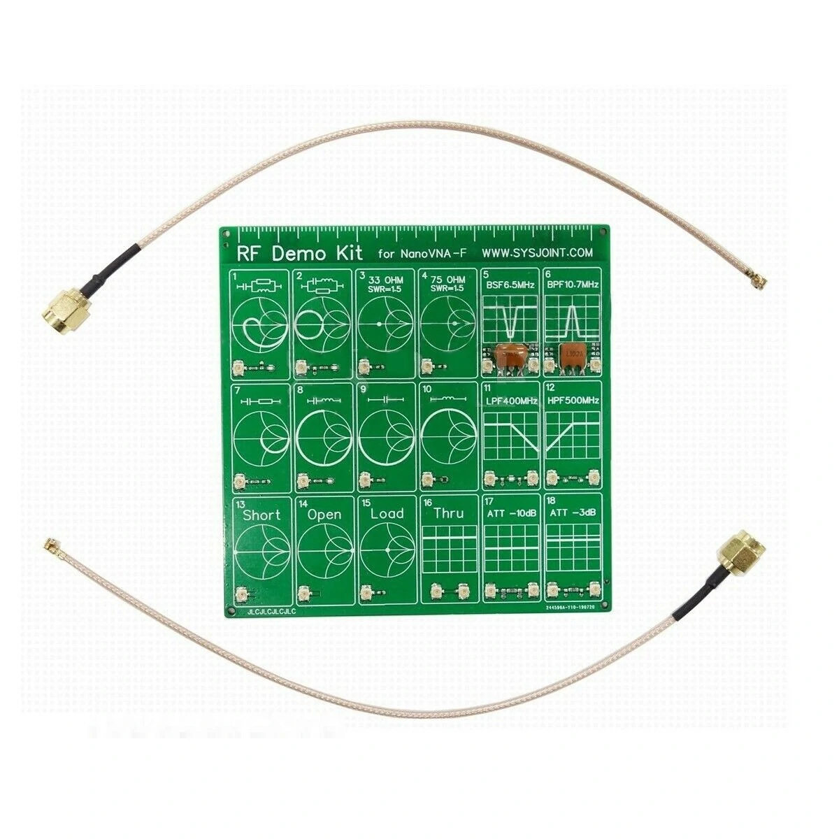 NanoVNA RF Demo Kit - Tester Board with Filter & Attenuator for NanoVNA-F