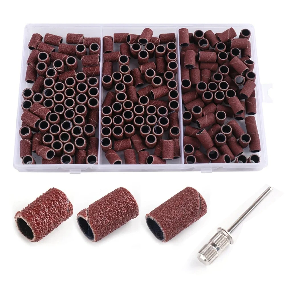 Professional Nail Sanding Bands Set - 210pcs for Electric Manicure Machine | 80/120/180 Grit Drill Accessories