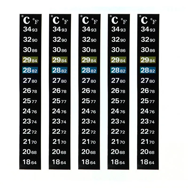 AT-003 Liquid Crystal Thermometer - 5Pcs | 10-36°C Color Change & Waterproof