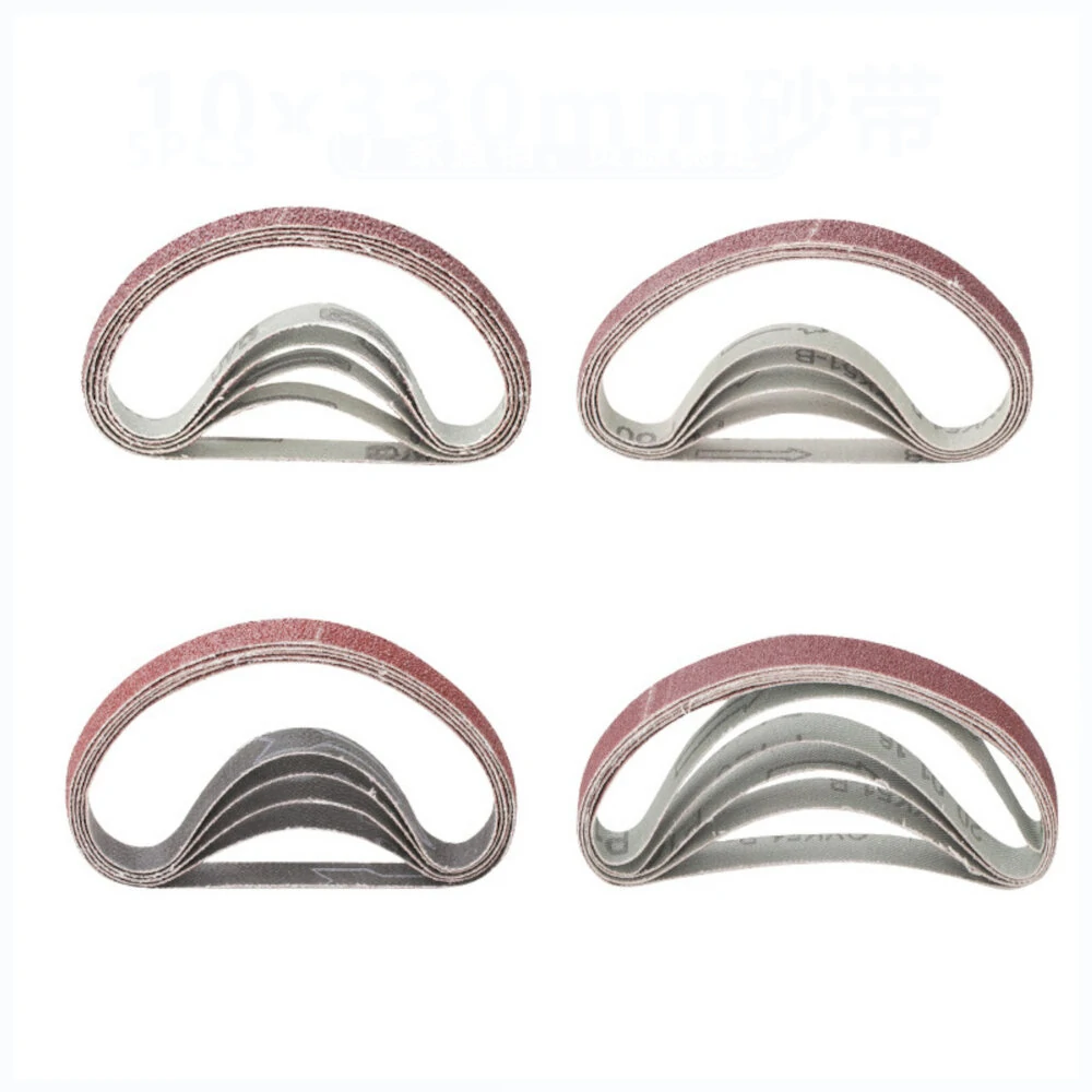 5pcs 10x330mm Sanding Belt | 40 to 120 Grit for Flush Belt & Polishing Machines