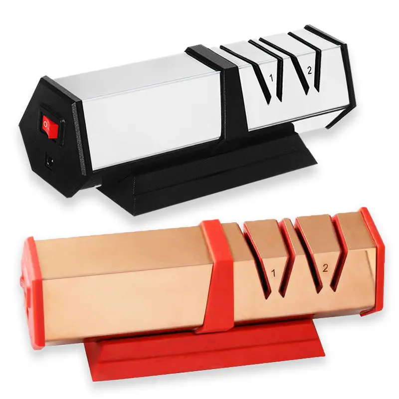 Red or Black Electric Knife Sharpener - 2-Stage Diamond Ceramic System