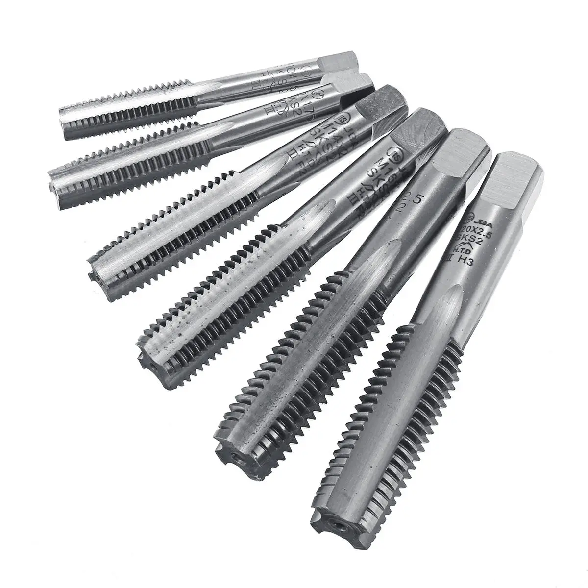 3pcs M10-M20 HSS-4341 Screw Tap Kit | High-Speed Steel Straight Flute Tools