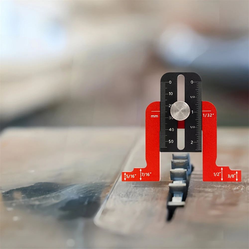 Precision Aluminum Alloy Height Gauge - Adjustable Depth Tool for Table Saw & Drill Press | Dual Metric & Imperial Scales