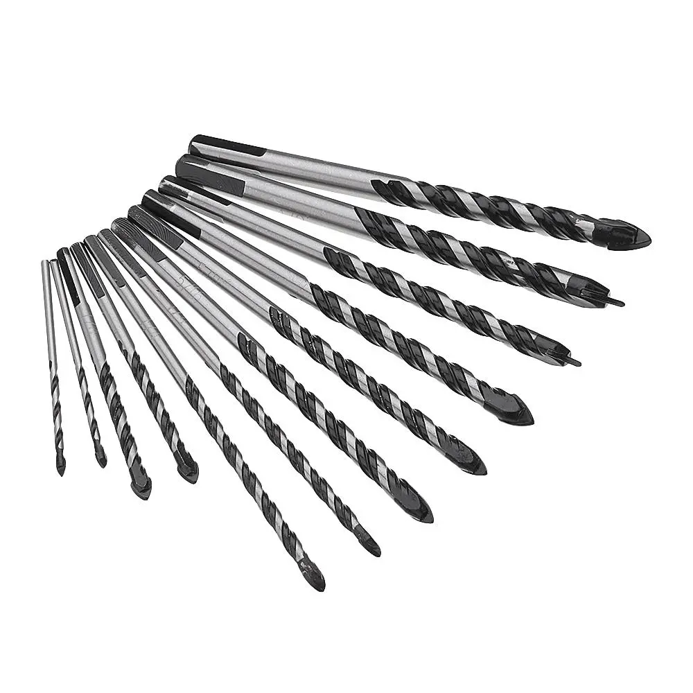 Drillpro Masonry Drill Bit Set - 10pcs for Tile Brick Cement & Concrete