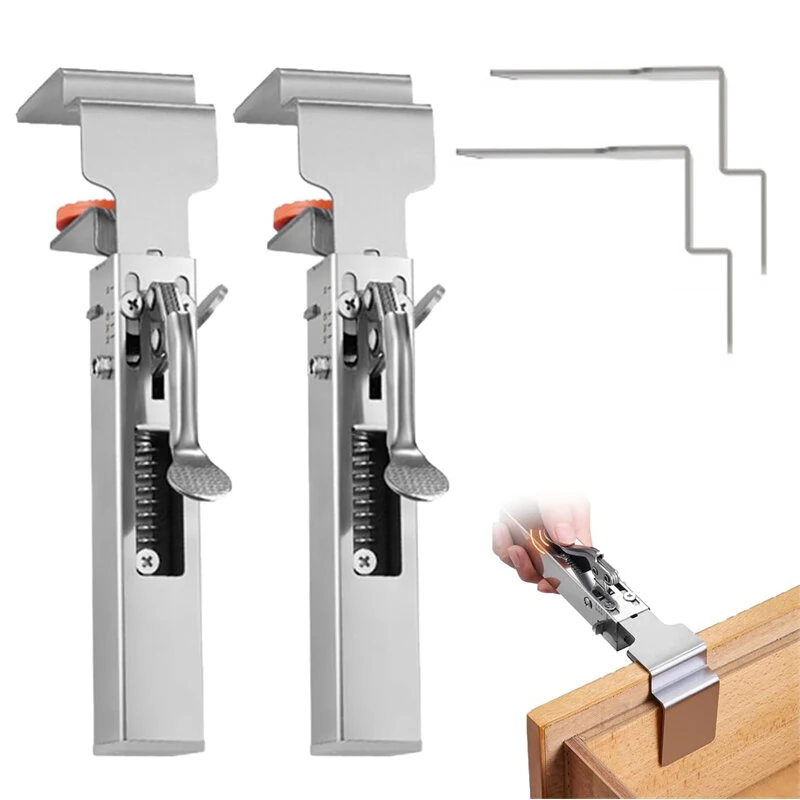 Drawer Front Installation Clamps - Adjustable Fixing Clips for Easy Panel Mounting