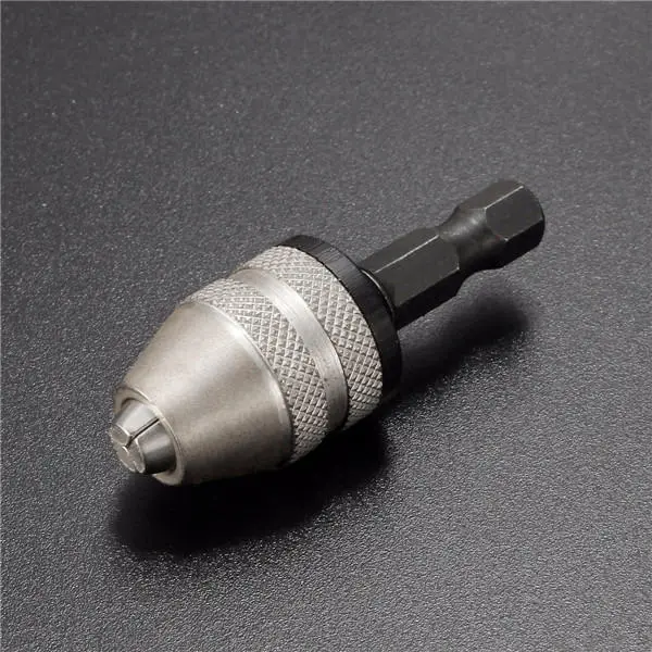 Quick Change Drill Chuck Adapter | 1/4 Inch Hex Shank | 0.3-3mm Keyless