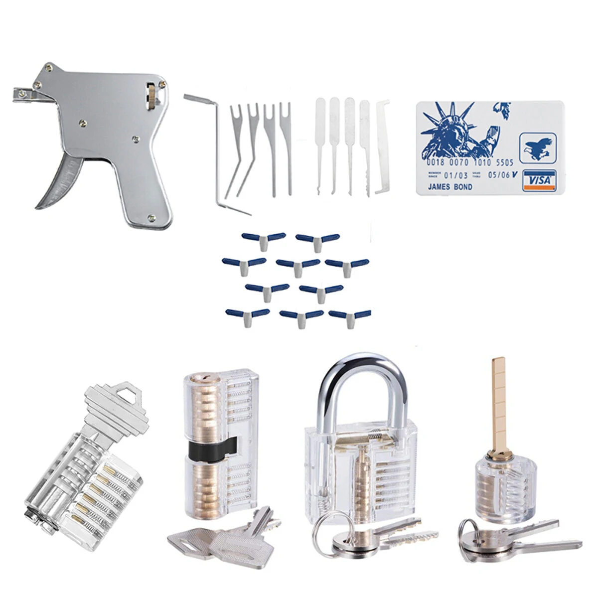 30PCS Lock Pick Set with Practice Padlock | Steel Tools for Locksmith Training & Hobbyists