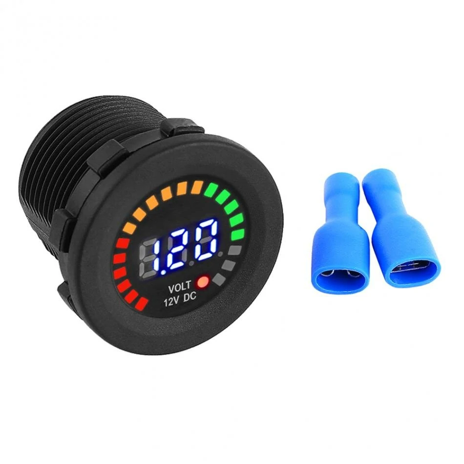 DC 12V Waterproof LED Digital Voltmeter - Motorcycle Car Voltage Gauge Meter