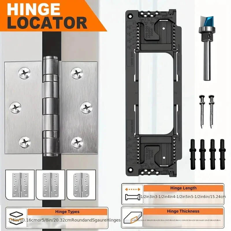 EZYARC Hinge Router Template Kit - Adjustable for 2.5 to 6 Inch Hinges | Square & Round Corners | Easy Installation