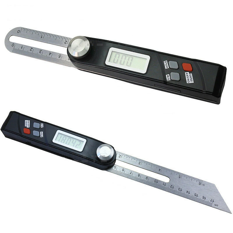 Stainless Steel Digital Protractor | 360° Angle Finder with LCD Display & T-Bevel