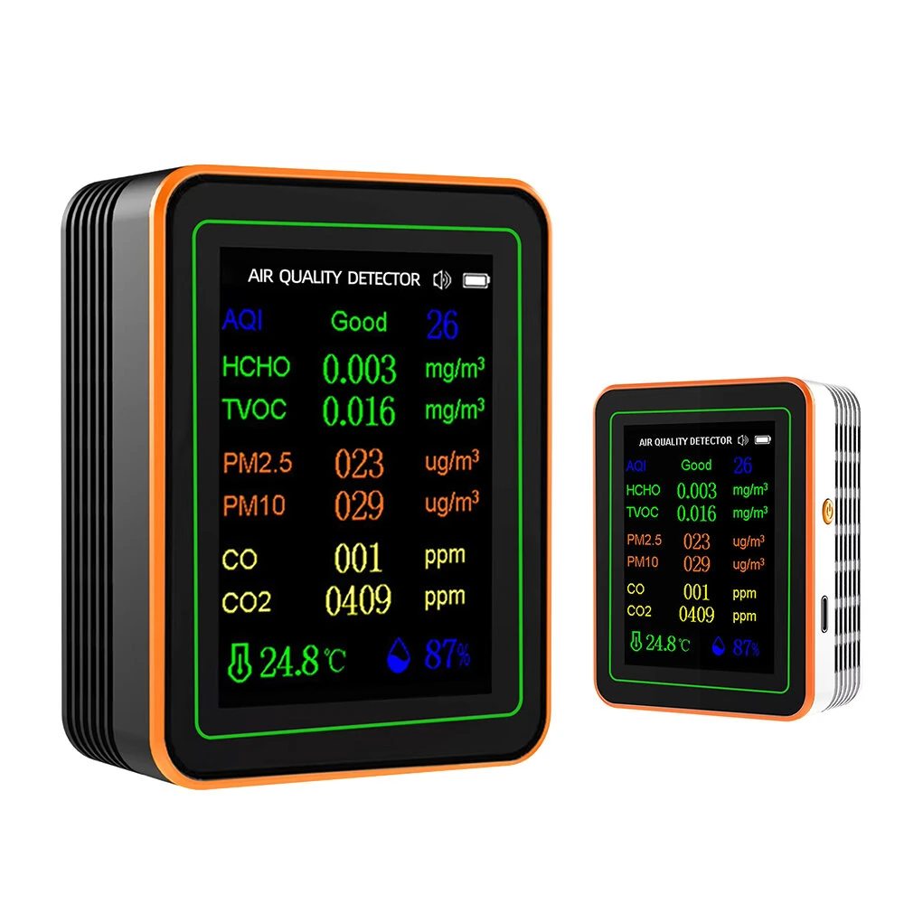 Air Quality Monitor - 10 in 1 Tester for PM2.5 CO2 TVOC & Humidity | 2.8 Display