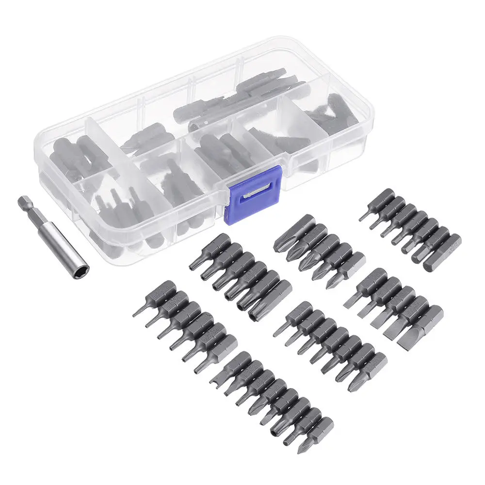 BROPPE 44Pcs Screwdriver Bit Set - Phillips Slotted Torx Hex - 1/4 Inch Shank