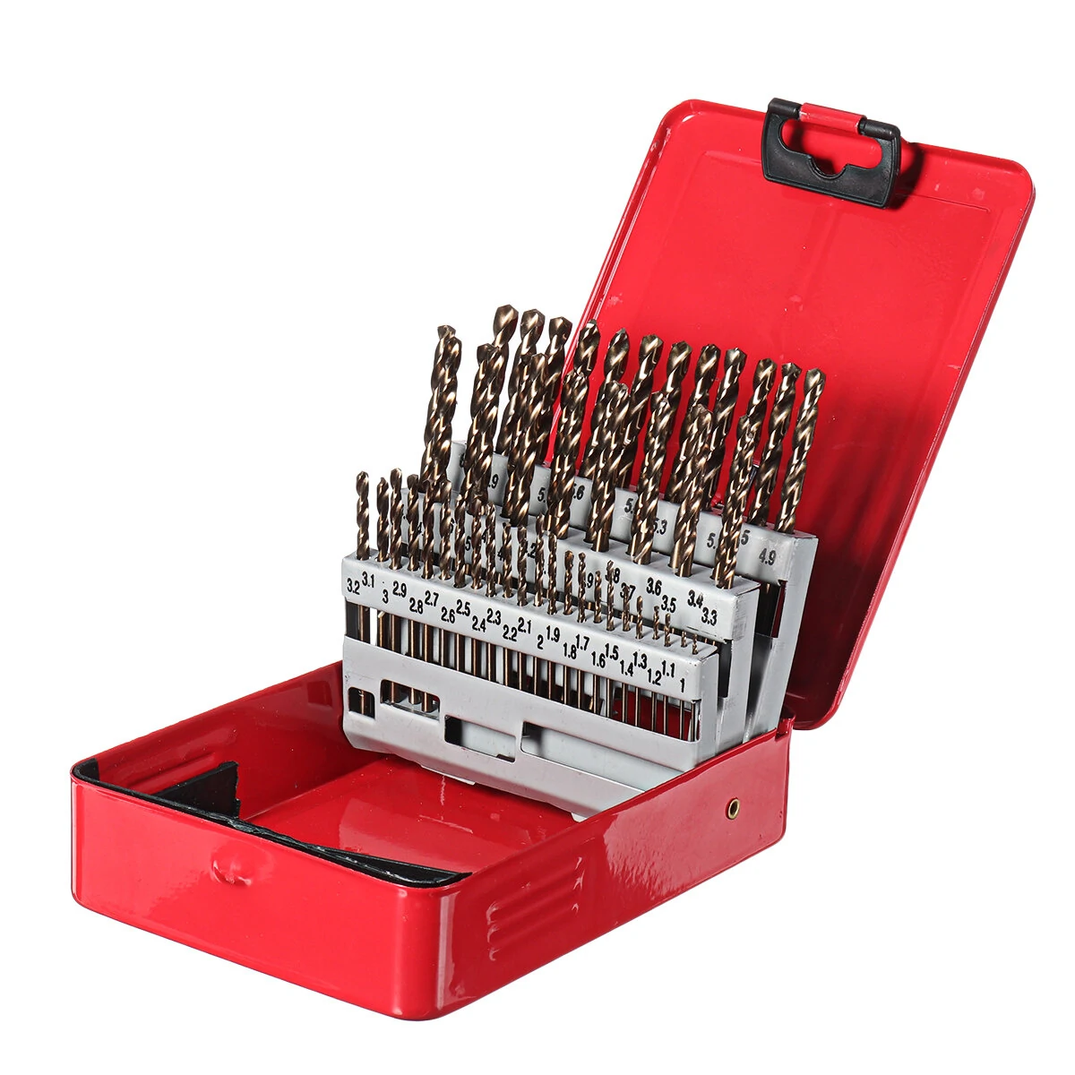 Drillpro 51Pcs M35 Cobalt Drill Bit Set | 1-6mm HSS Jobber Length | Metal Case