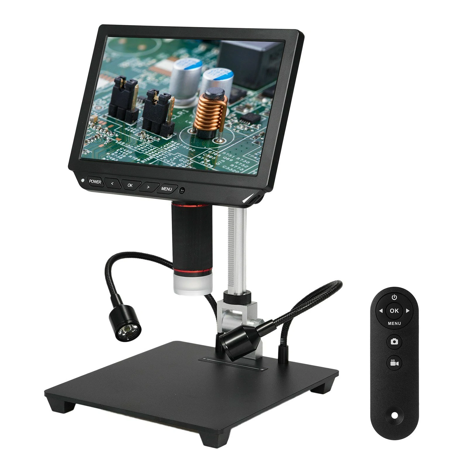 8.0 Inch Video Microscope - 13MP 4K Camera, Large Anti-Glare IPS Screen | USB for Android/iOS