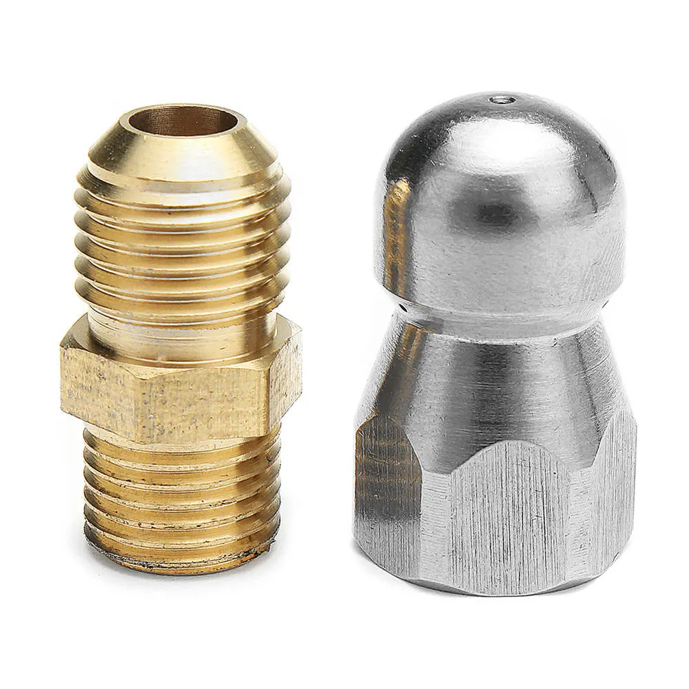 High Pressure Drain Nozzle - 1 Front 3 Rear M14 Thread for Pipe Dredge Cleaning