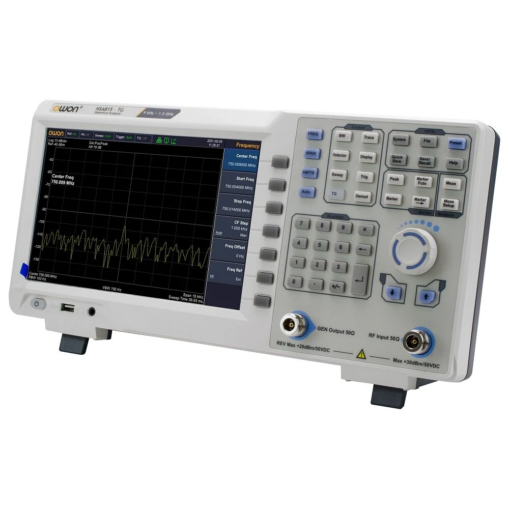 OWON XSA815-TG Spectrum Analyzer 9kHz-1.5GHz | 9-Inch LCD | Tracking Generator & USB/LAN/HDMI