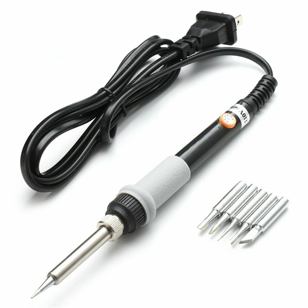 60W Adjustable Temperature Electric Solder Iron - 220V EU Plug with 5 Tips