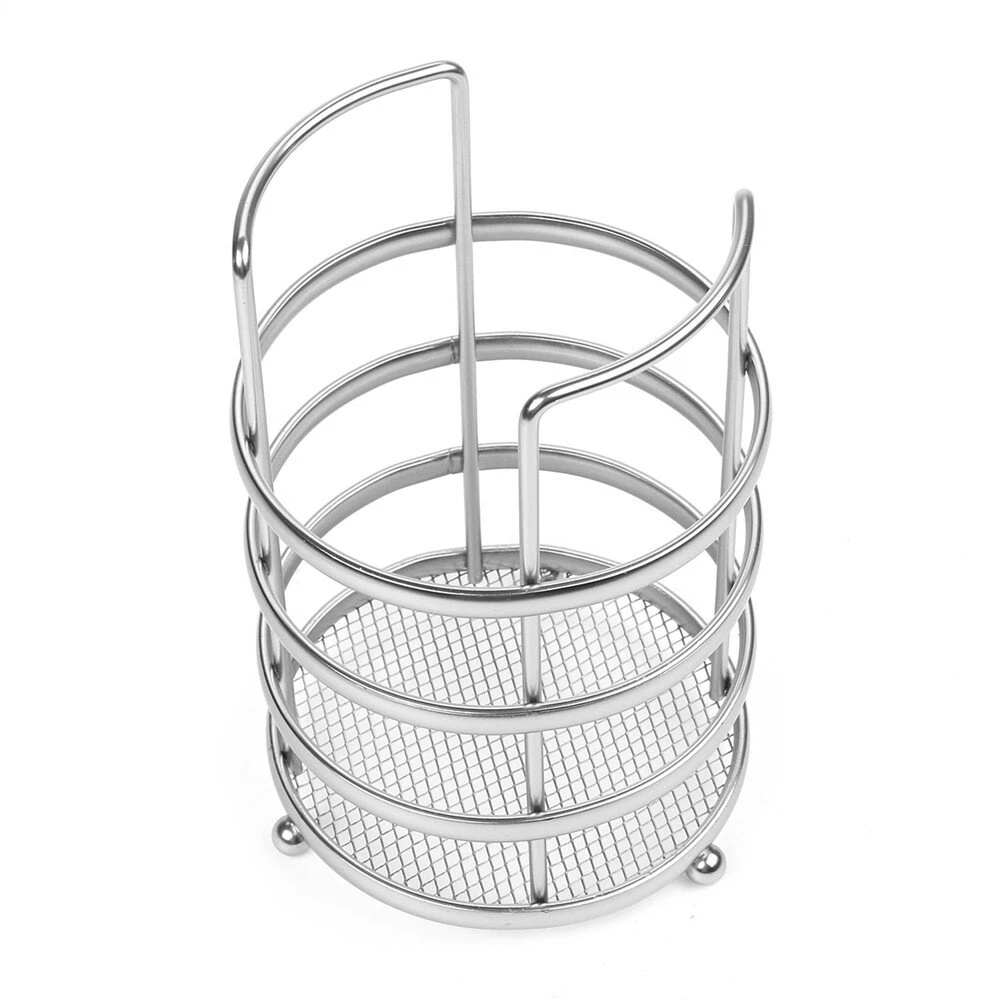 Metal Tool Storage Basket - 11x17cm Round Tableware & Chopstick Holder