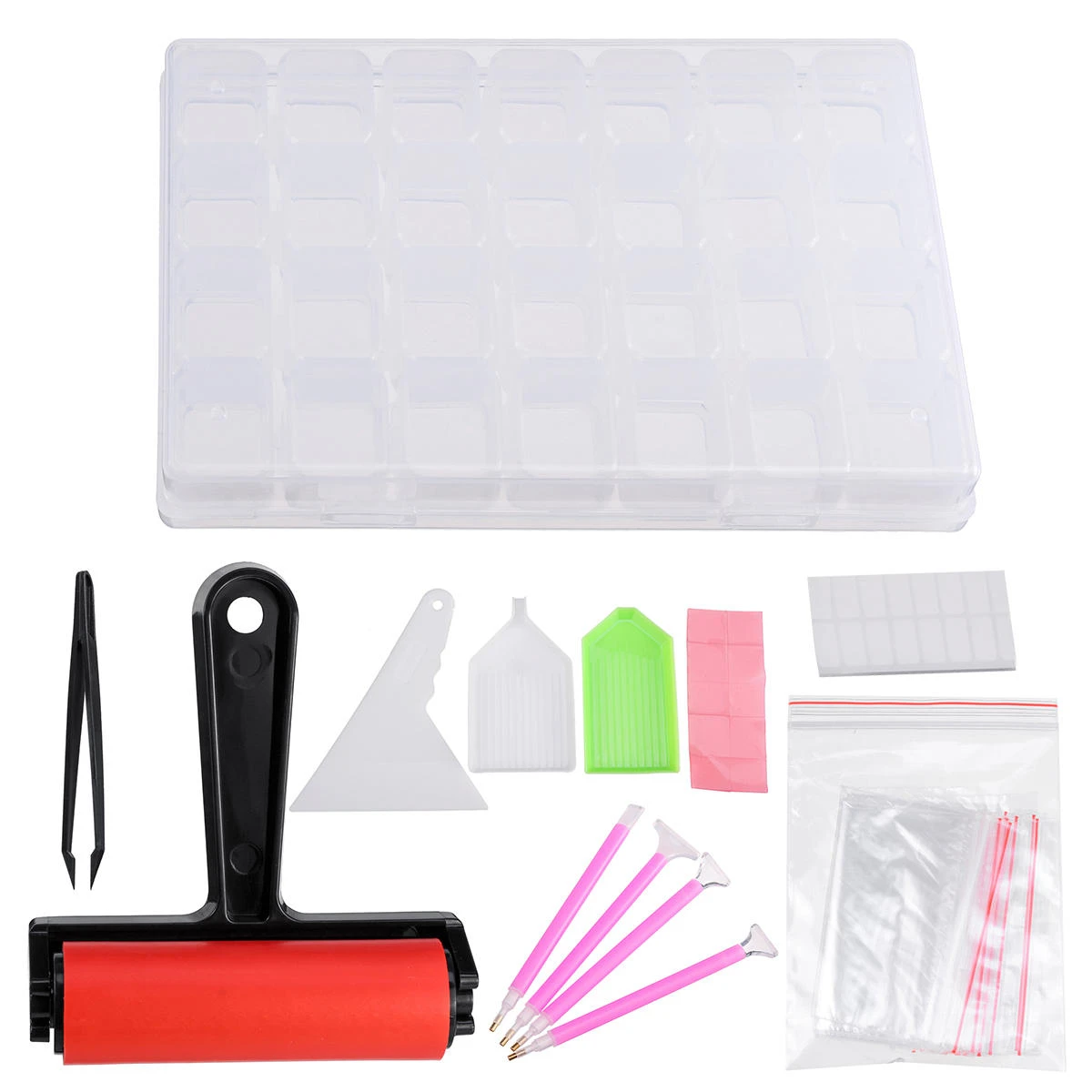 Diamond Painting Storage Kit - 28 Portable Bead Containers for Diamond Art Tools