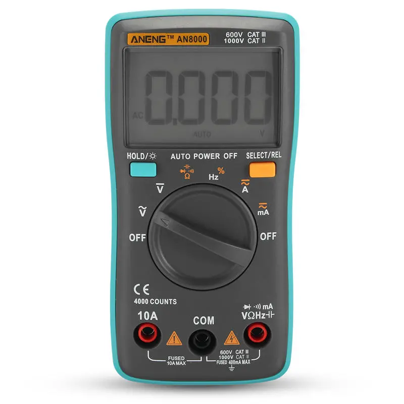 AN8000 Digital Multimeter - AC DC Voltmeter Ammeter Ohmmeter Tester