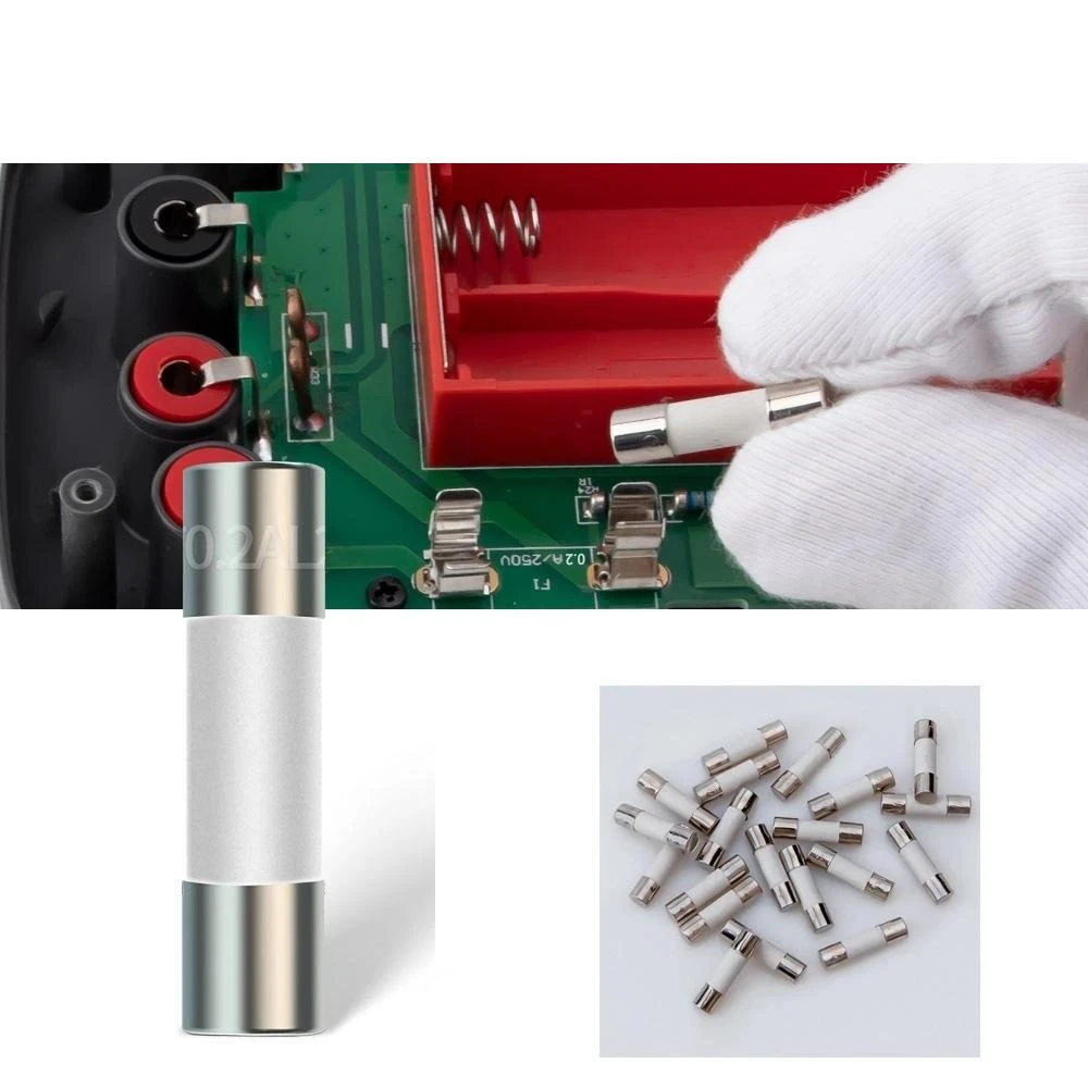 ANENG 5x20mm Ceramic Fuse - 20 Pcs Kit for Multimeter | 0.2A & 10A