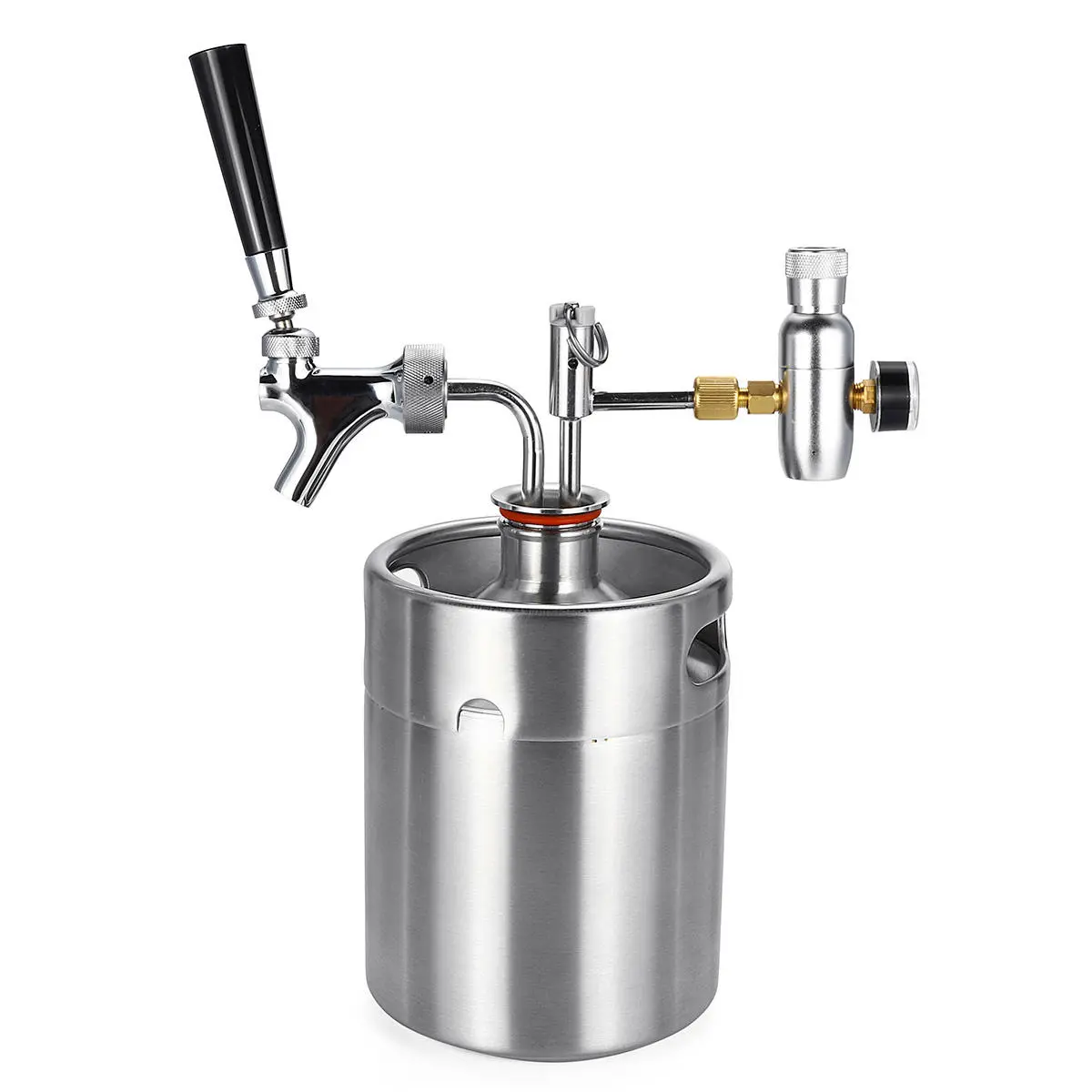 Stainless Steel Beer Growler Keg - 2L Homemade Beer Barrel & Wine Bucket