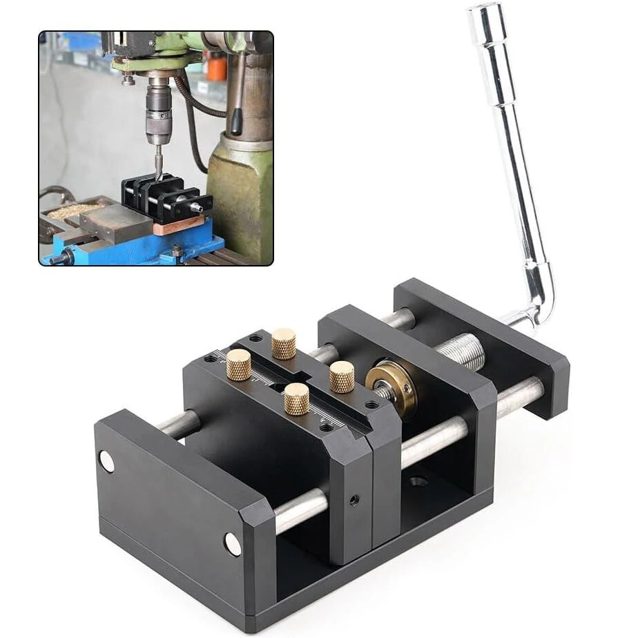 Ganwei Self Centering Clamp Vise | CNC Aluminum V-Trough for Drill Press Precision