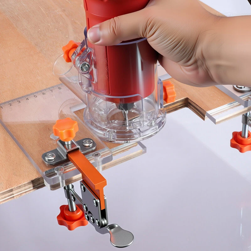 PC Handle-Free Slotting Template - Adjustable Universal Cabinet Tool with Toggle Clamp