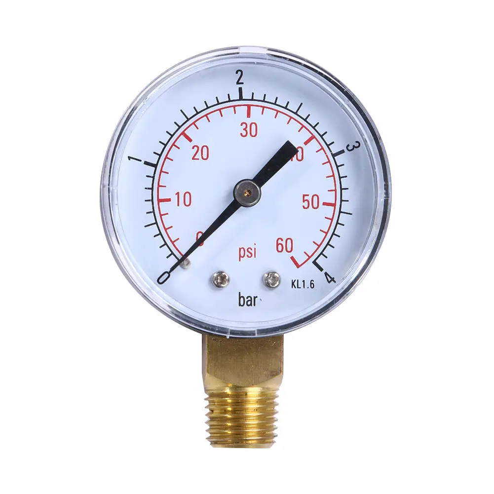 TS-50-4 Pool Spa Filter Pressure Gauge | 0-60 PSI 0-4 Bar | 1/4 Inch NPT Side Mount