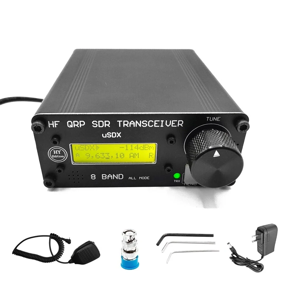 Portable uSDX 8 Band SDR Transceiver | USB LSB CW AM FM | HF SSB QRP with Battery