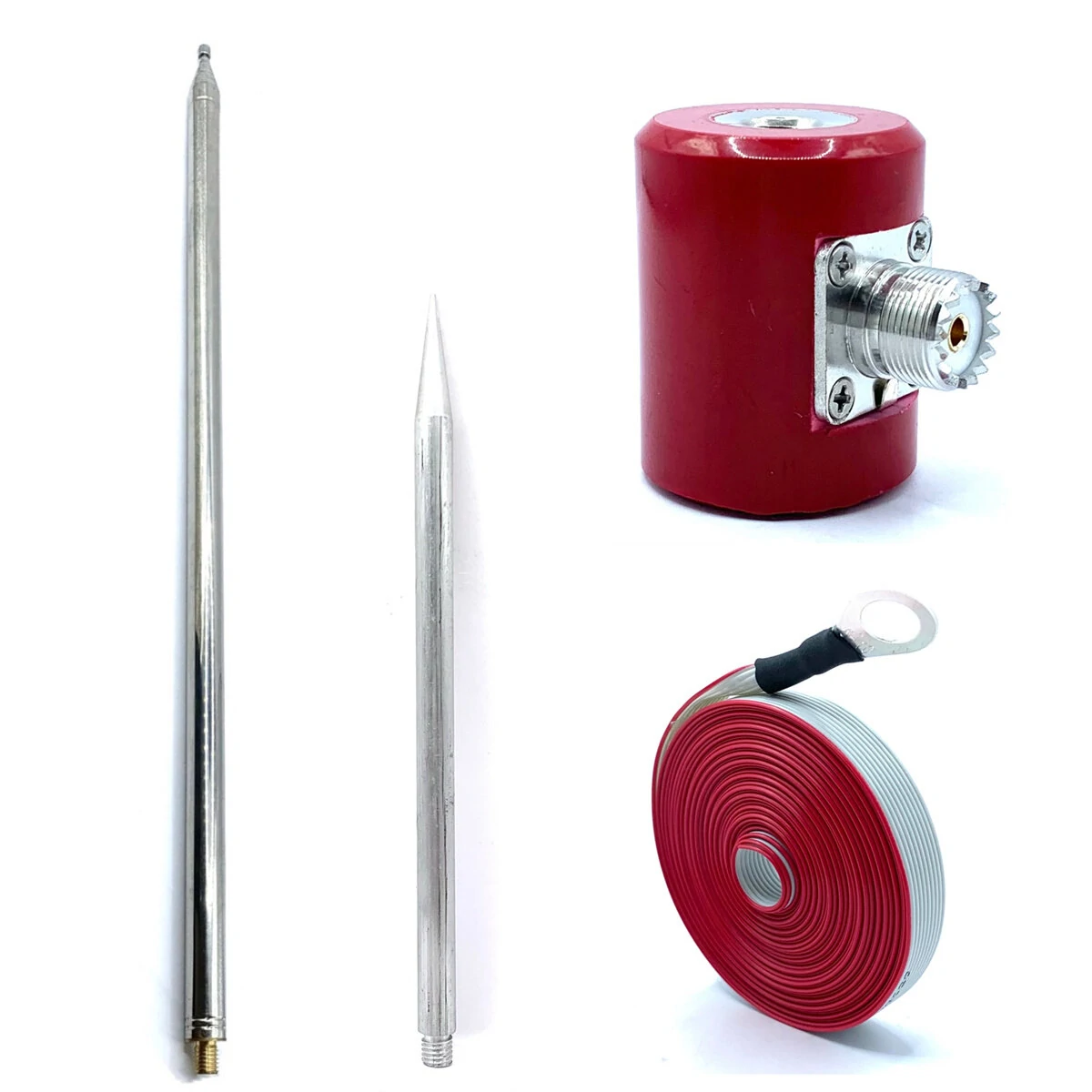 QRP Antenna 5M/16.4FT | 14-30MHz 300W HF | Stainless Steel 1/4 Wavelength for USDX Radio