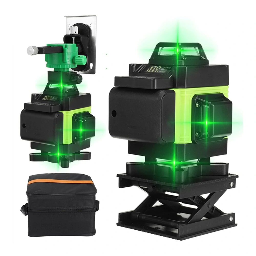 Green Light Laser Level 16 Lines - Horizontal & Vertical - Phone App Control with 2 Batteries