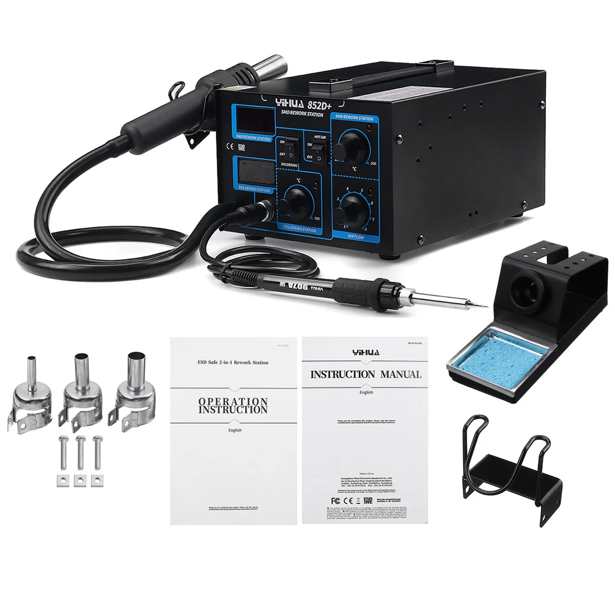 Weller 852D+ Digital Soldering Station - 660W with Hot Air Rework