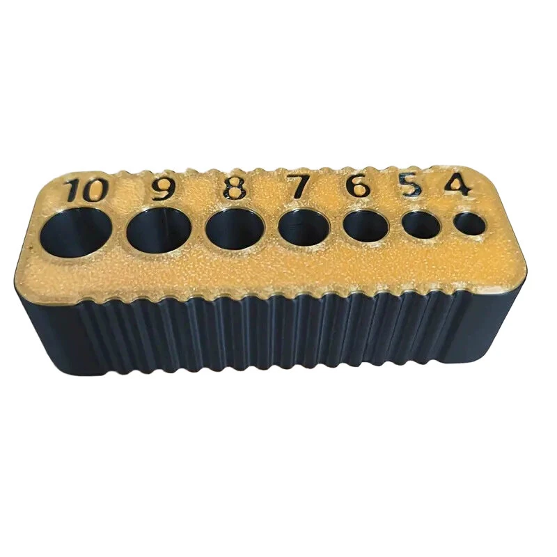 PLA Drill Guide - 7 Sized Holes 4-10mm - Compact Lightweight Woodworking Tool