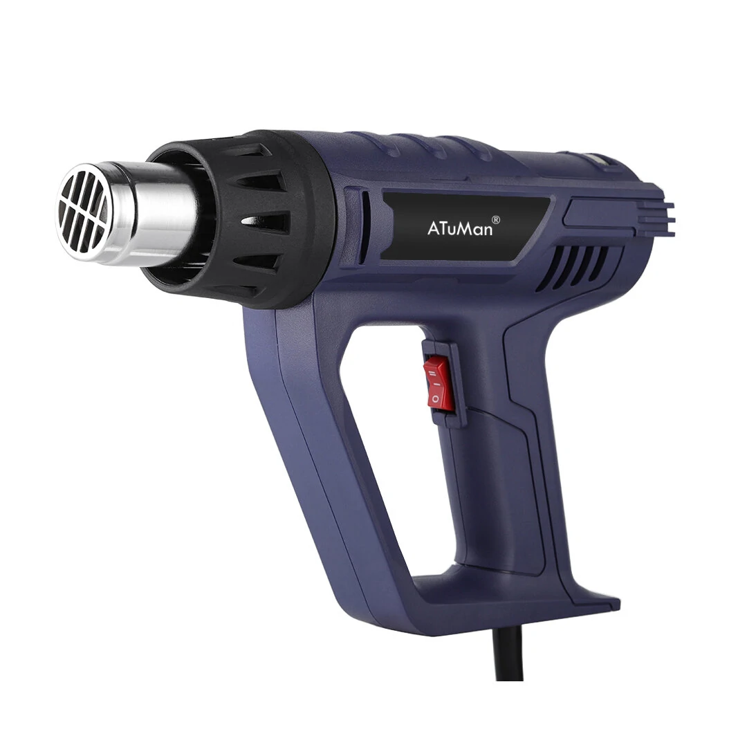 AtuMan HG-1 Hot Air Gun - 2000W, 50-650°C Adjustable | 4 Nozzles for Crafts, Shrinking, Paint Stripping