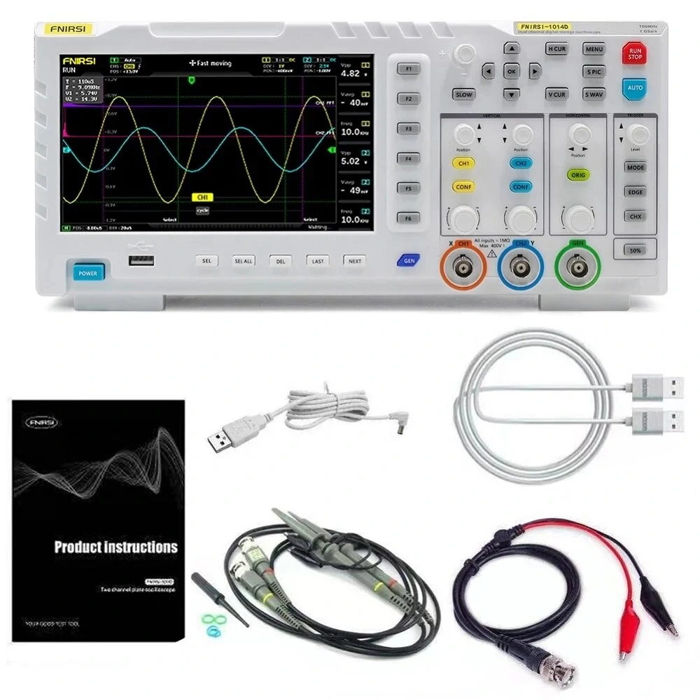 FNIRSI-1014D 2-in-1 Oscilloscope & Signal Generator | 7 TFT LCD | Dual Channel